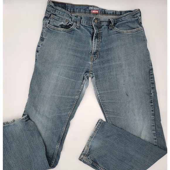 Denizen Levi's Men's Blue Medium Wash Relaxed Fit Size 36"×30.5" FLAWS - Picture 1 of 16